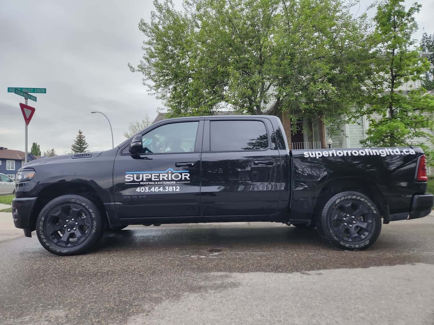 Detailed branded commercial fleet truck in Calgary